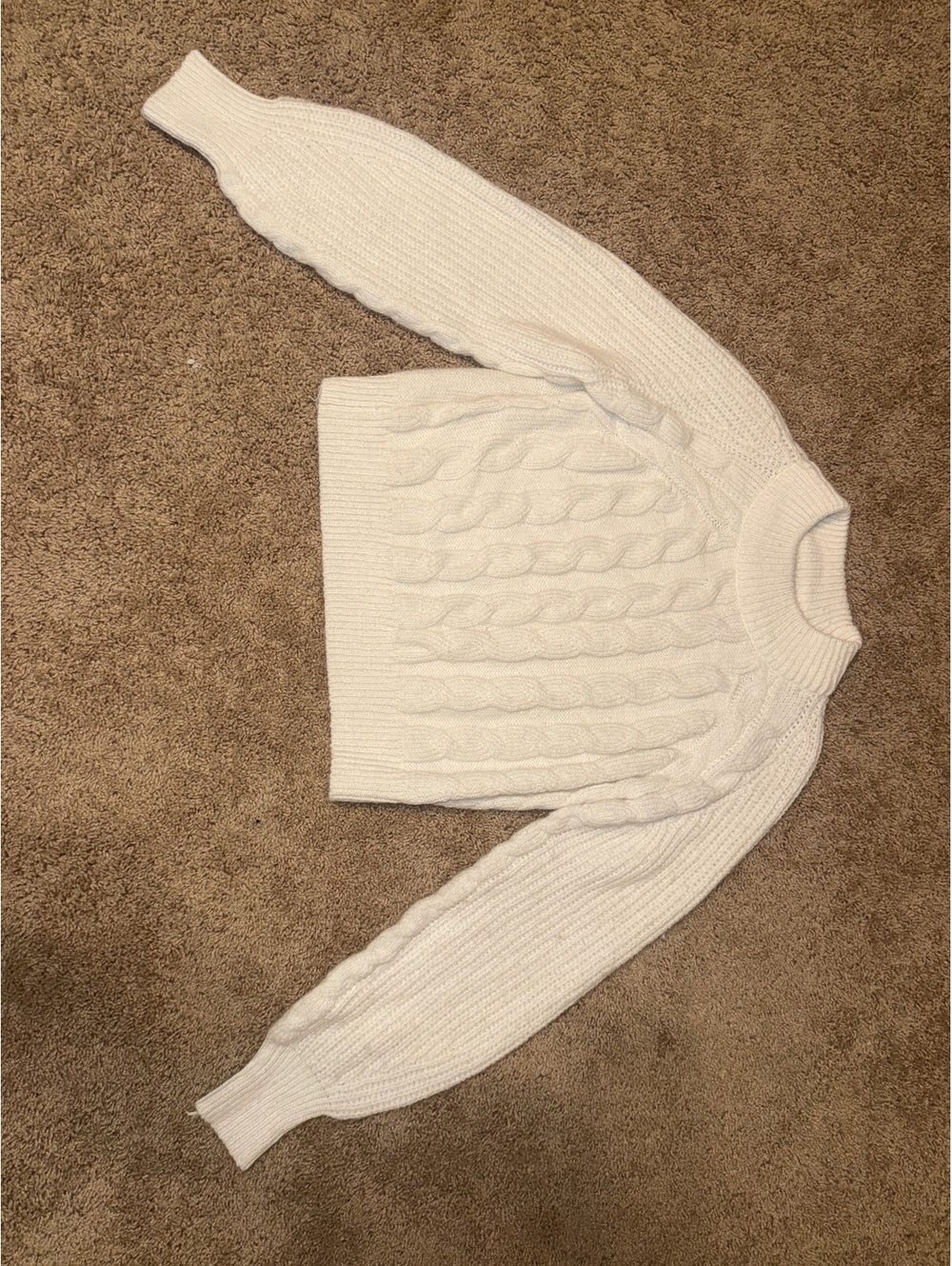 Free Assembly Women's Cream Cable Knit Sweater Medium